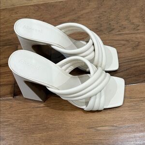 Abound Cream Twisted Strap Block Heel Sandals. Worn a few times